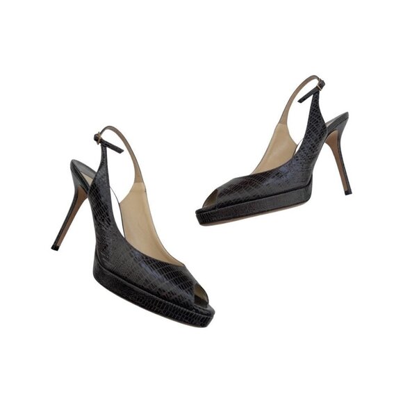 Jimmy Choo dark brown leather classic heels size 41